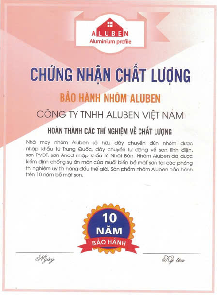 Giấy chứng nhận chất lượng